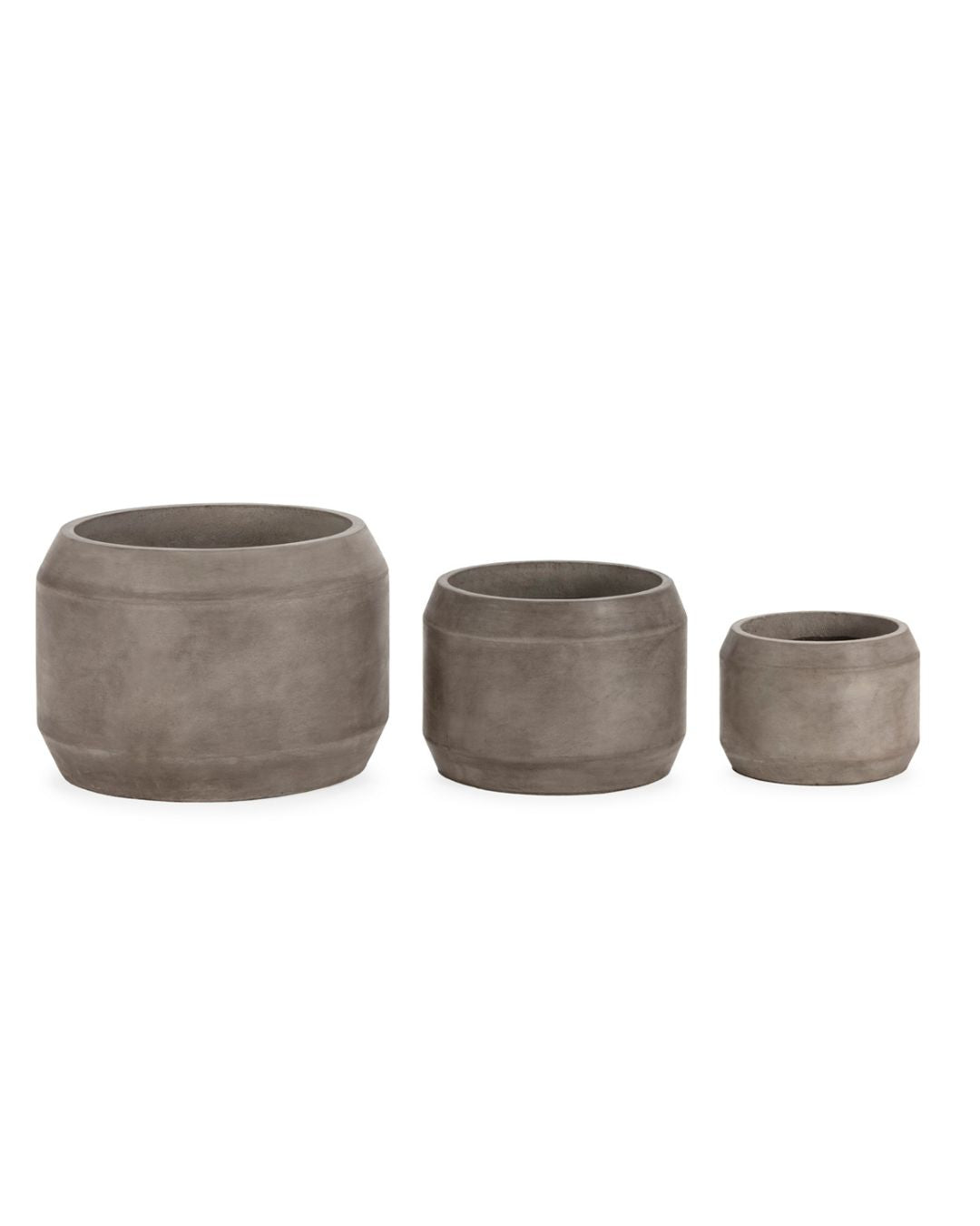 SET/3 MACETEROS 56x56x40/43x43x32/32x32x24 CEMENTO GRIS ALTRACITA OSCURO