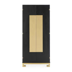 Armario 85x45x195 Madera/Metal Negro/Dorado