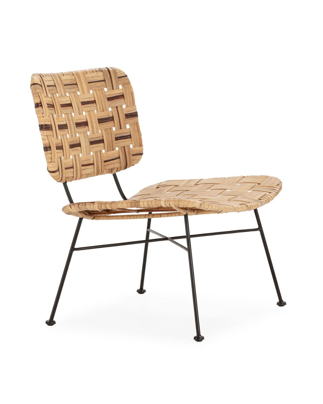 SILLON 65x64x73,50 METAL NEGRO/MIMBRE SEPIA/NATURAL