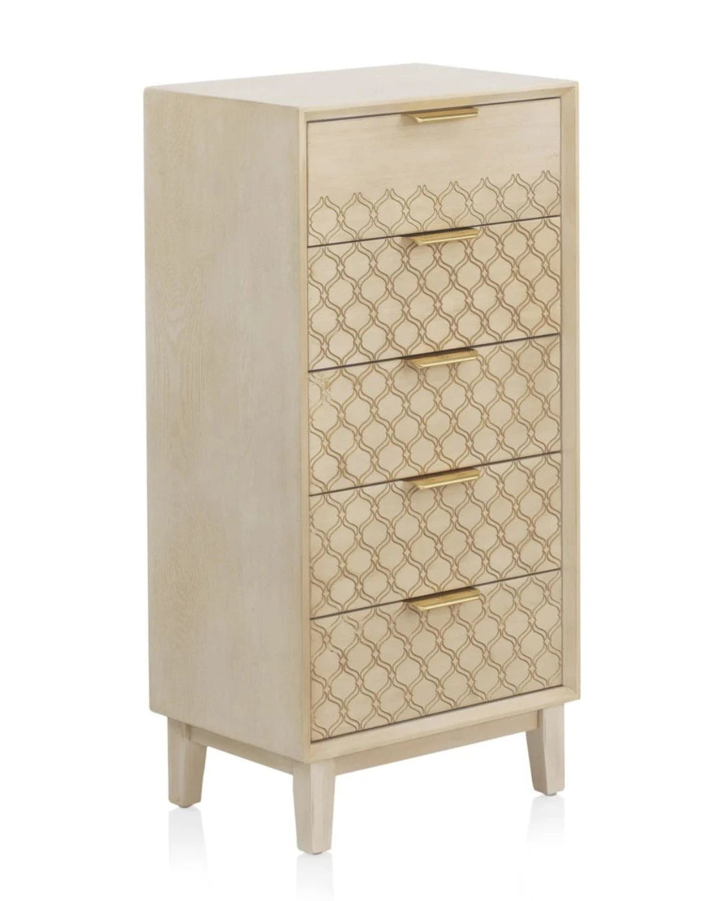 SINFONIER 5 CAJONES CHAPADO EN ROBLE ACABADO EN MARFIL