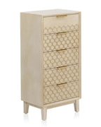 SINFONIER 5 CAJONES CHAPADO EN ROBLE ACABADO EN MARFIL