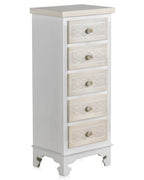 SINFONIER 5 CAJONES MADERA BLANCO FRONTIS CREMA