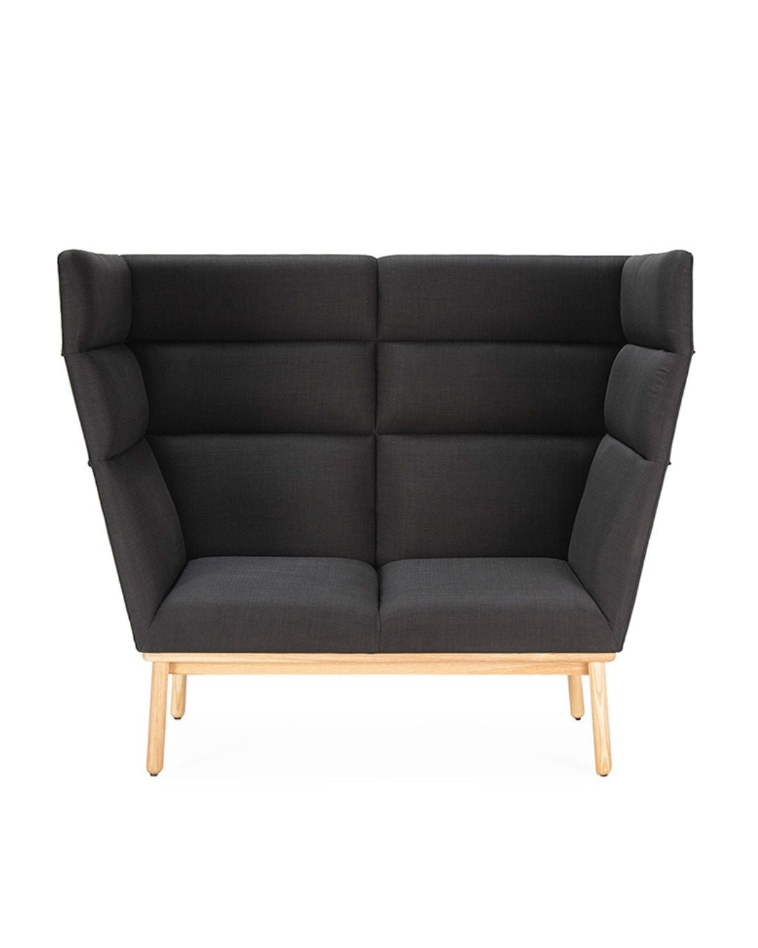 SOFA 141x71x119 MADERA NATURAL/TELA L802-13 GRIS OSCURO
