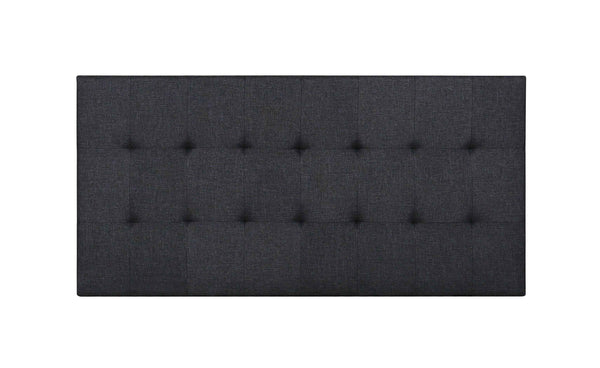 Cabecero tapizado acolchado negro 160x7x80 cm