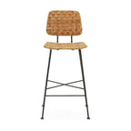 Taburete 41x55x98 Metal Negro/Mimbre Natural