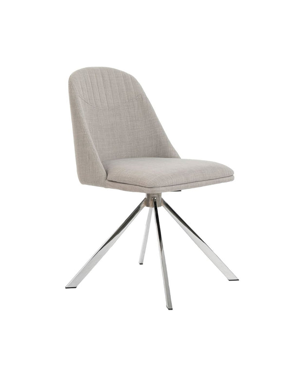 Cadira giratòria de tela grisa 47x56x82 cm