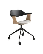 Silla oficina giratoria tela gris claro y pvc negro