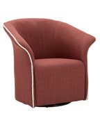 Sillón giratorio en tela color burdeos, 83,5 x 66 x 80 cm.