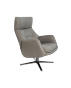 Sillón giratorio reclinable piel gris oscuro