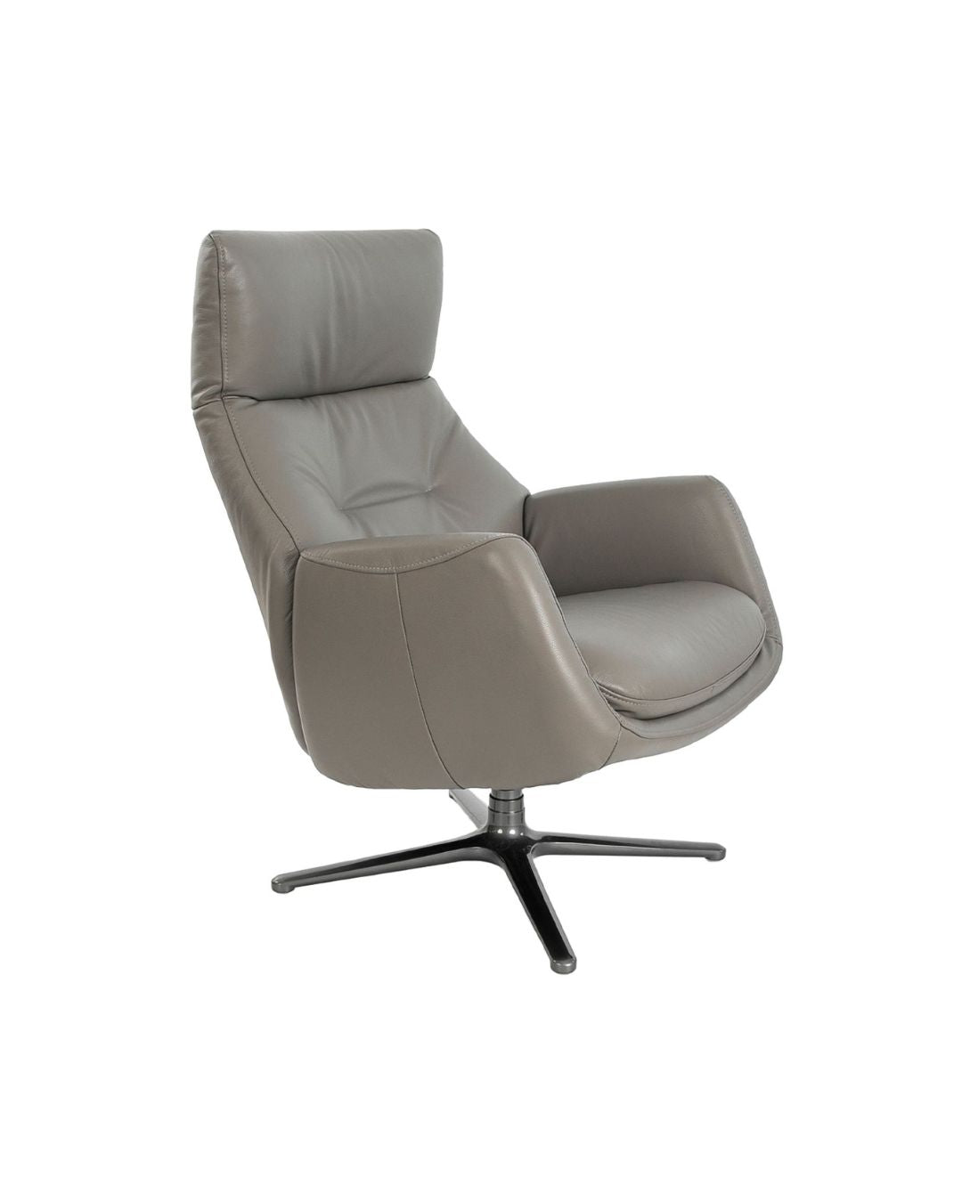 Sillón giratorio reclinable piel gris oscuro