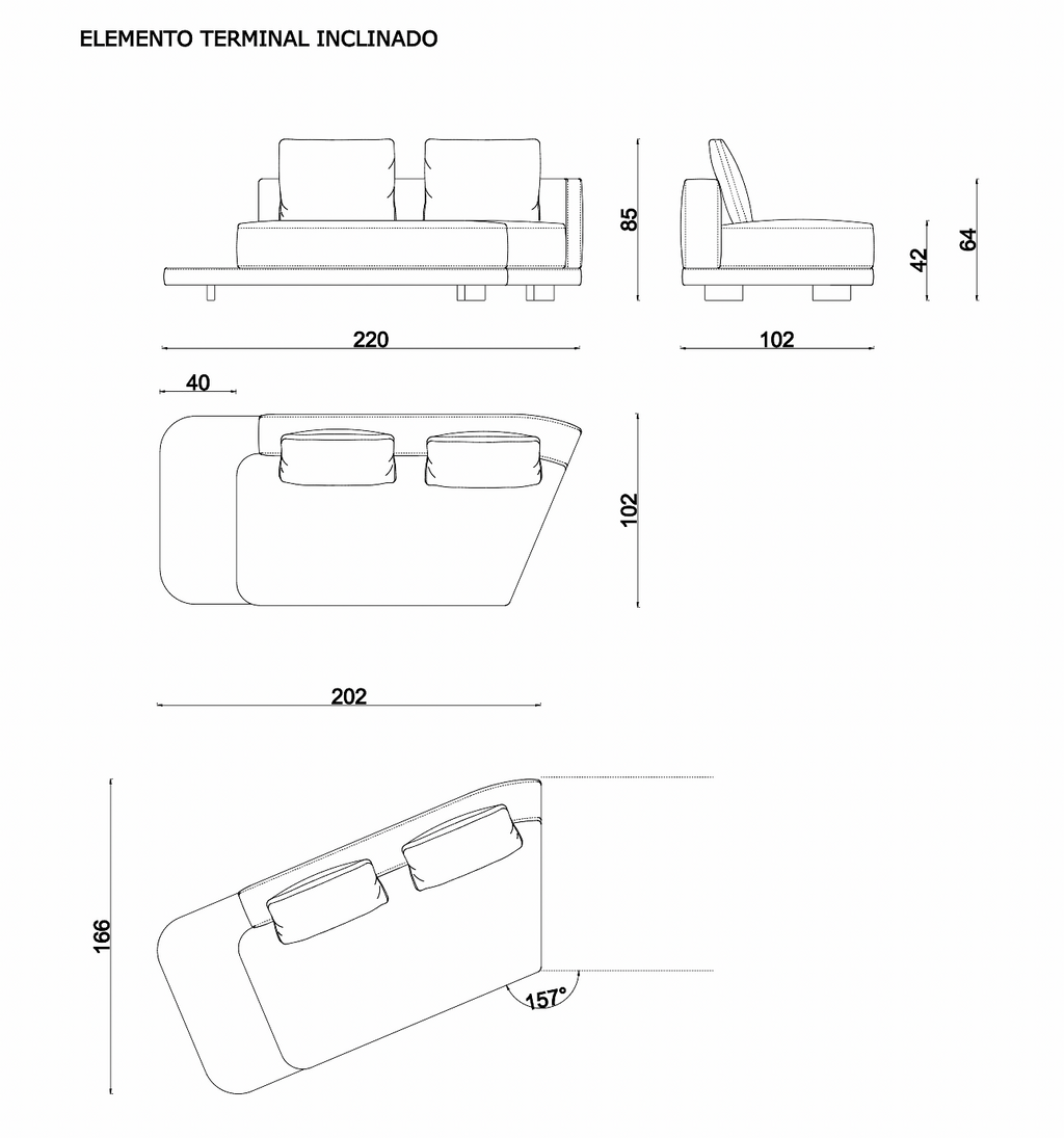 Morgan composición de sofá moderno