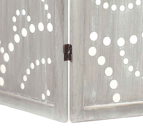 Detalle de los círculos decorativos del biombo