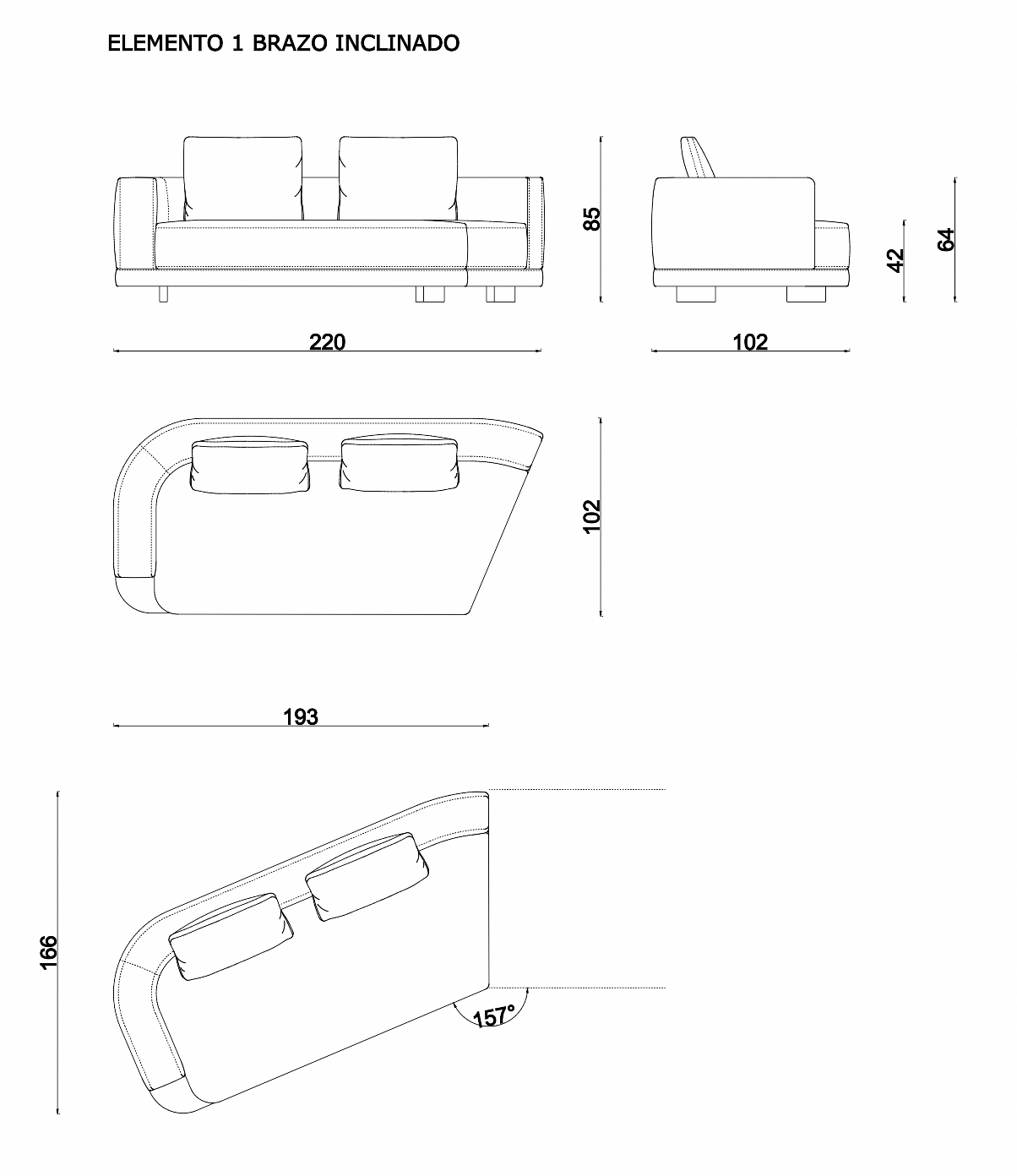 Morgan composición de sofá moderno