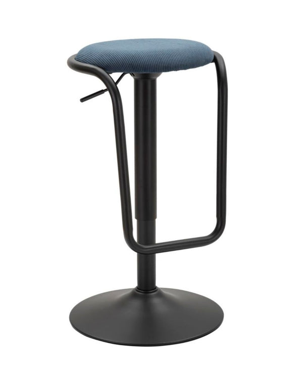 Taburete de bar de tela azul Ø 41x61 cm