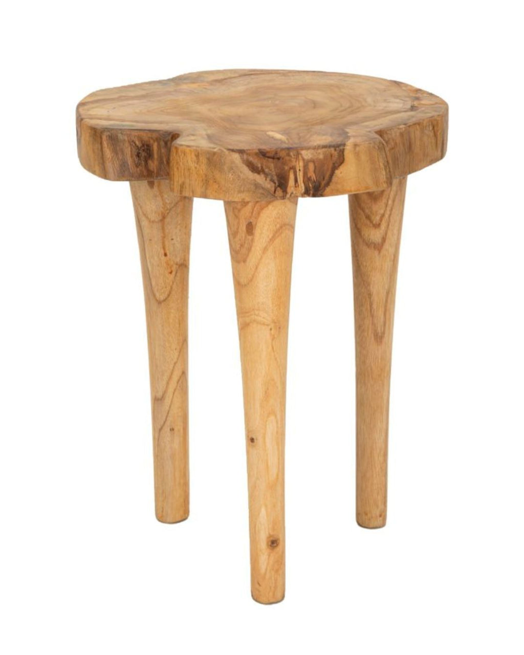 Taburete de madera reciclada Ø 35x45 cm.