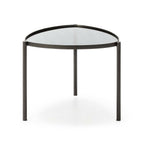 Mesa Auxiliar 61x59x46 Metal/Cristal Negro