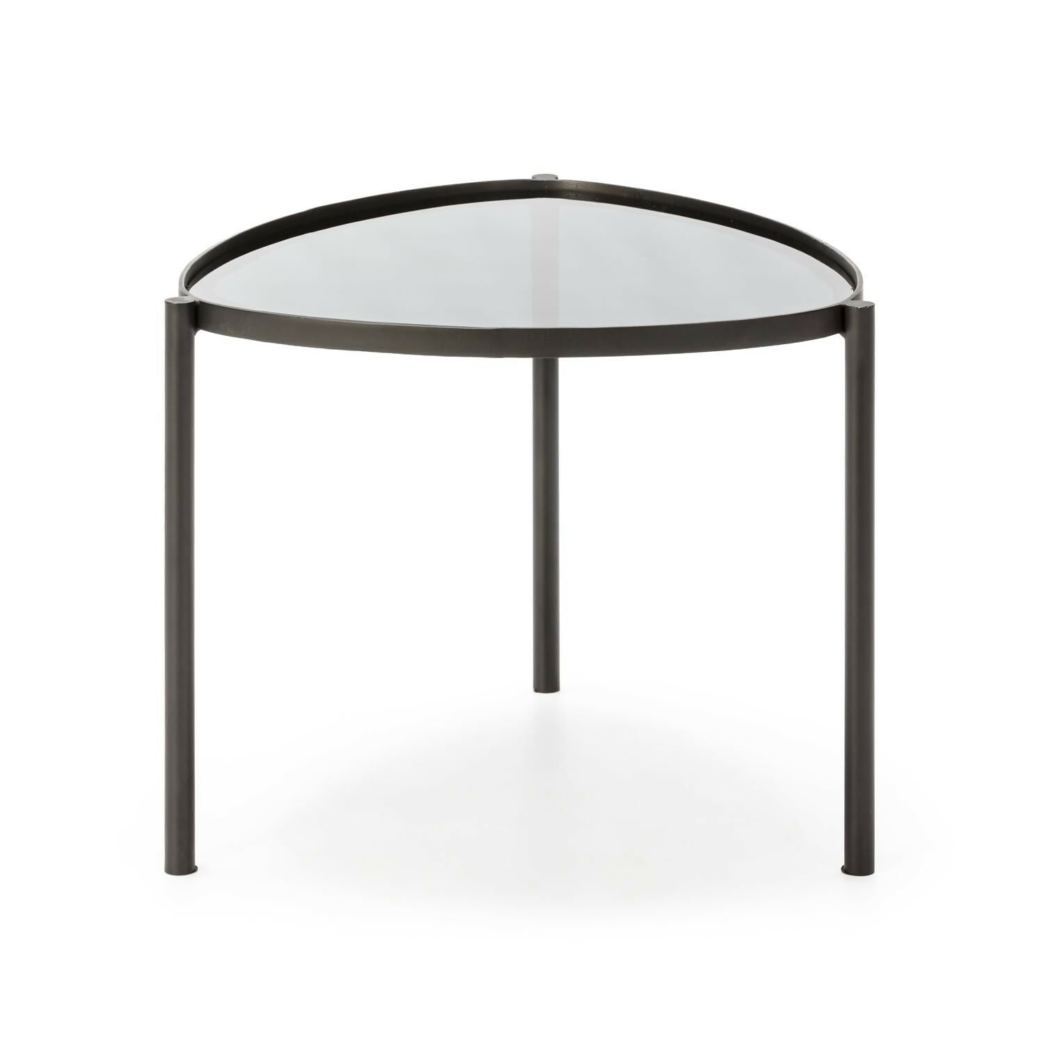 Mesa Auxiliar 61x59x46 Metal/Cristal Negro