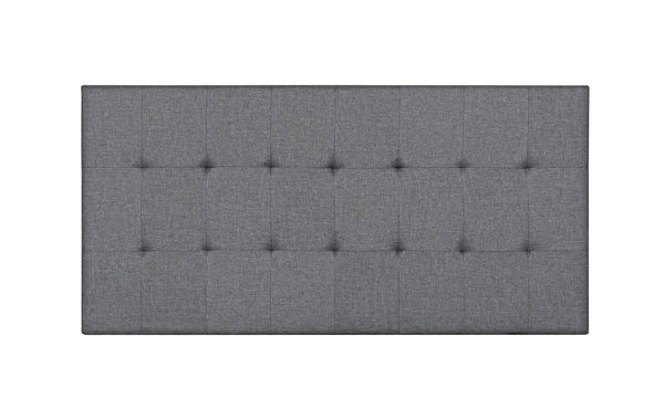 Capçal entapissat encoixinat gris 160x7x80 cm