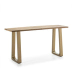 Consola 160x45x82 Madera Natural/Metal Dorado