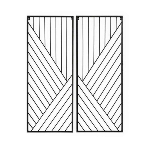 Set de 2 escultures 40x2x102 cm de metall negre