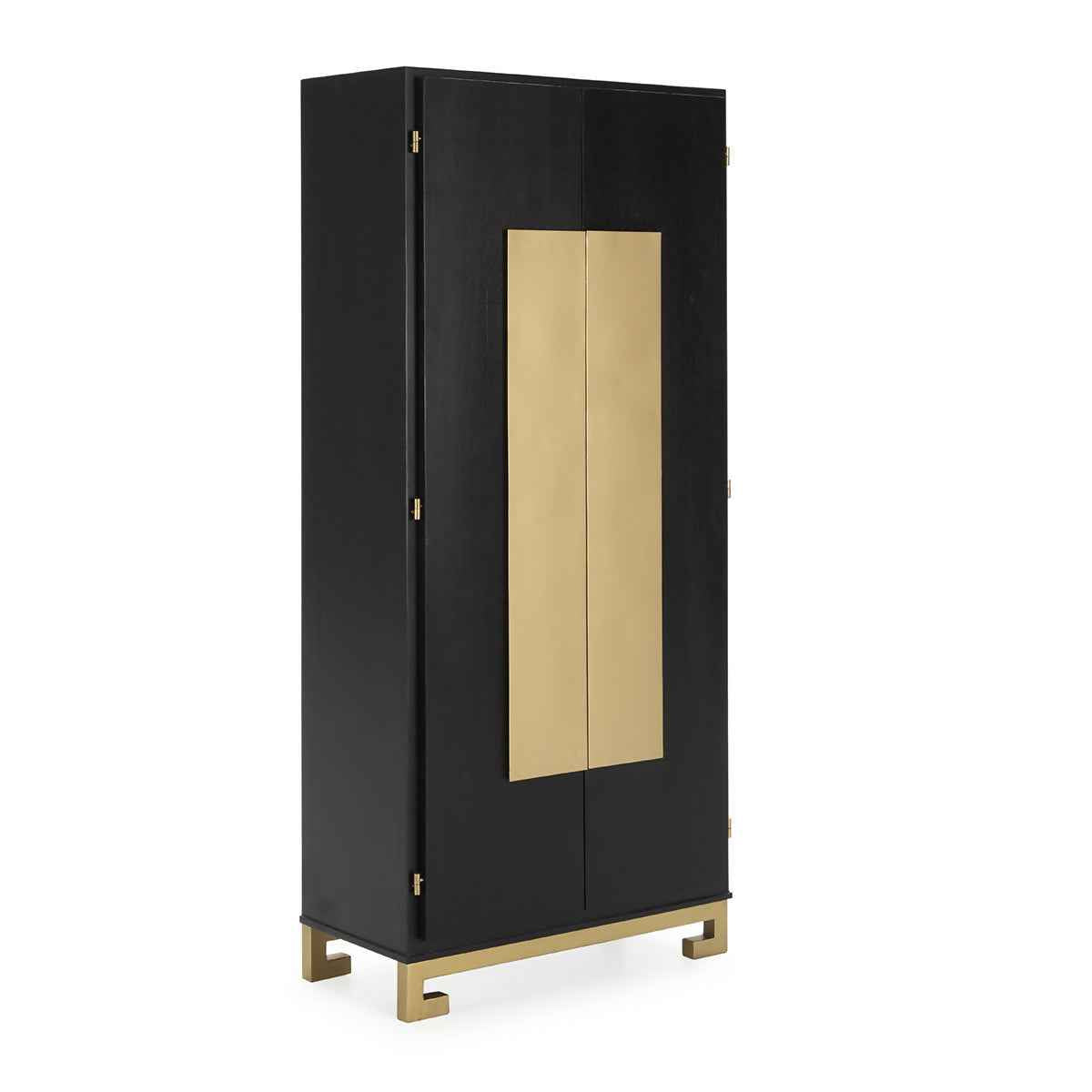 Armario 85x45x195 Madera/Metal Negro/Dorado