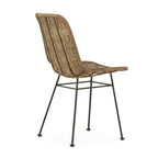 Silla 54,50x43,50x81 Mimbre/Metal -- Gris Lavado/Natural/Negro
