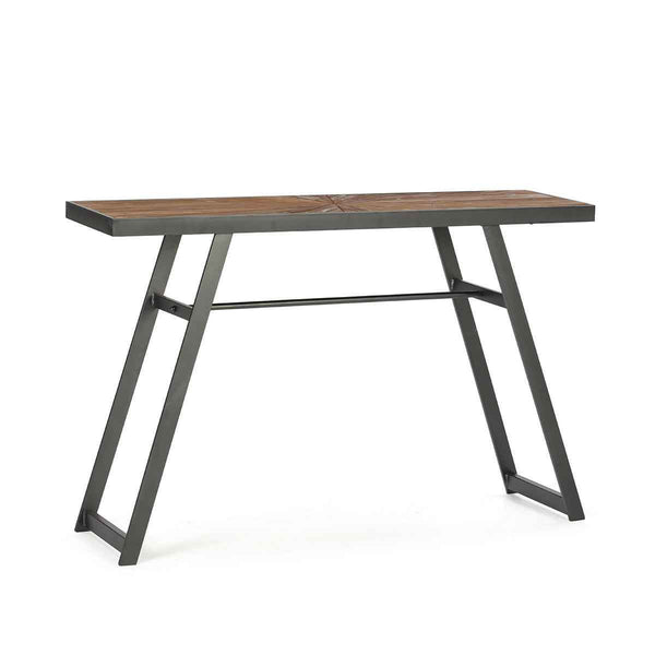 Consola 120x35x77 cm de madera y metal negro
