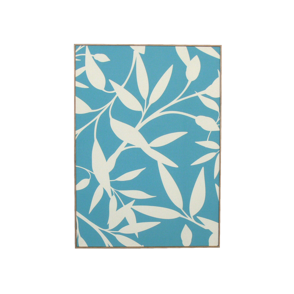 Quadre decoratiu blau i beix amb fulles 51,5x3x71,5 cm – ref. 72723