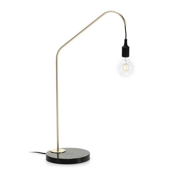 Llum de taula 35x25x58 cm de marbre negre i metall daurat