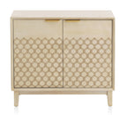 COMODA 2 PUERTAS CHAPADO EN ROBLE ACABADO EN MARFIL