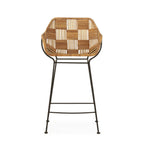 Taburete 52x51x95,50 Metal/Mimbre -- Negro/Natural