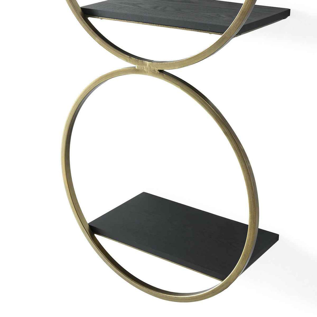Estantería 33x14x99 Madera/Metal -- Negro/Dorado