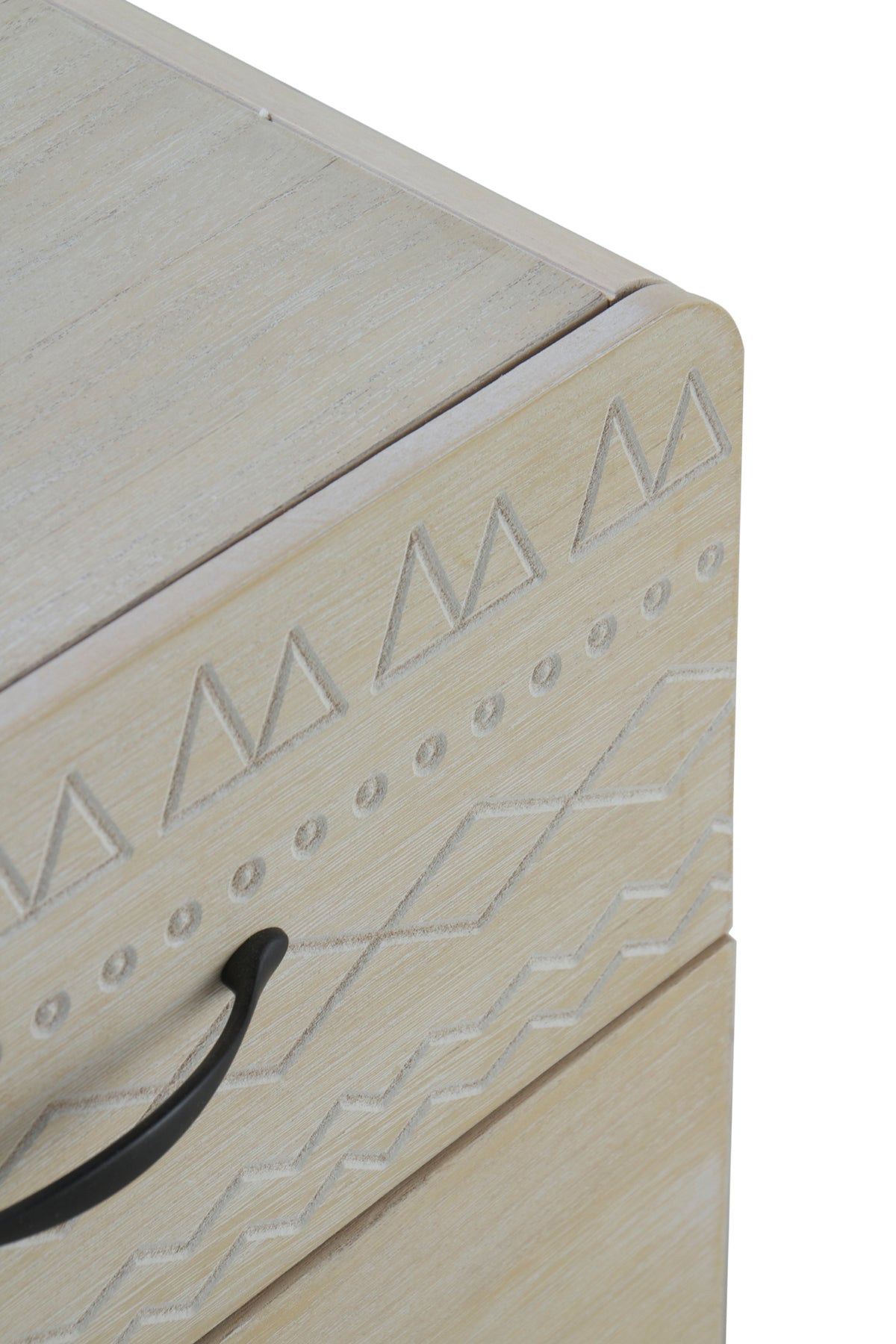 MESITA MADERA NATURAL 3 CAJONES PATAS METALICAS NEGRAS