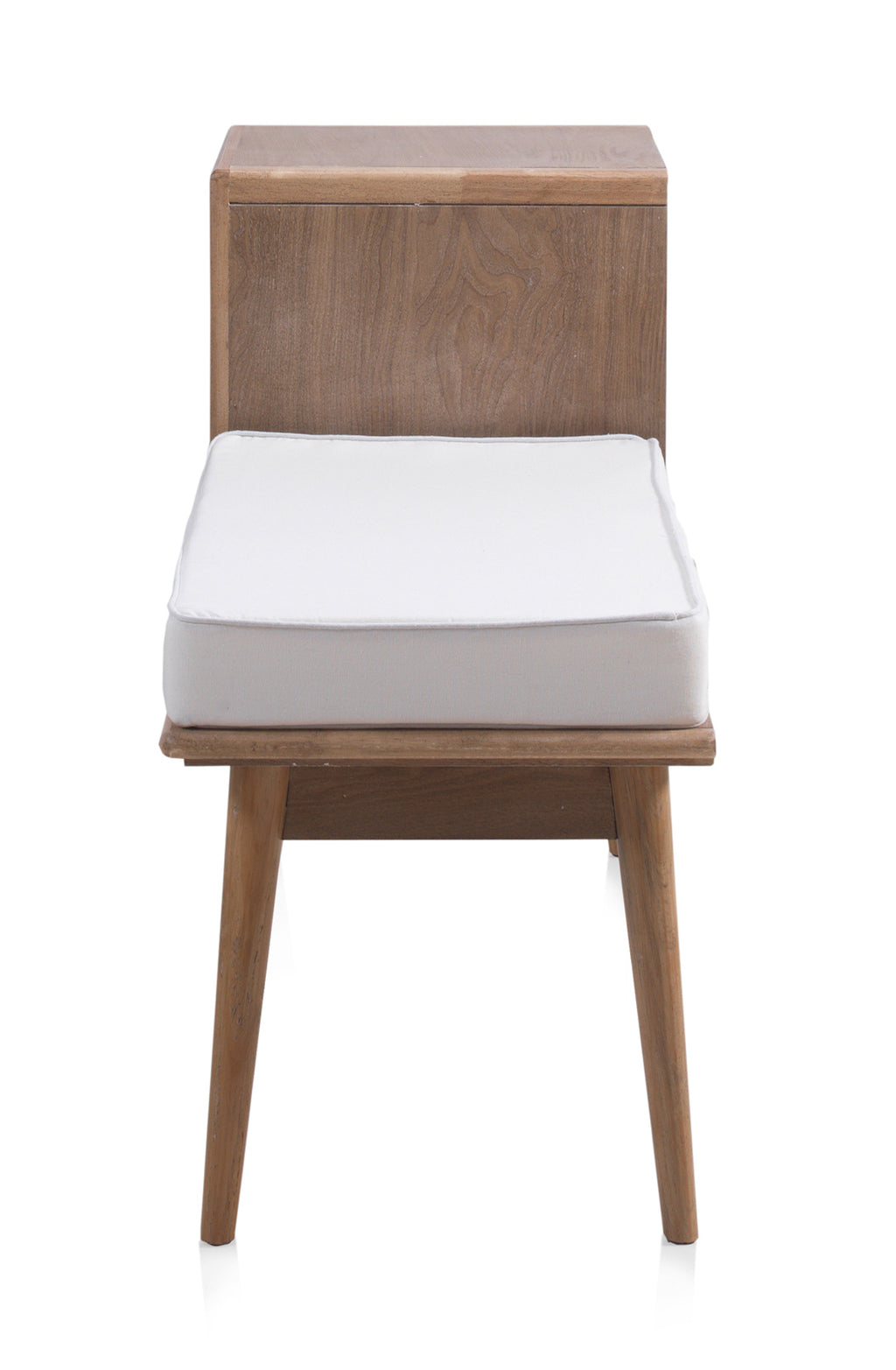 BANCO CON COJIN Y 2 CAJONES MADERA DE FRESNO NATURAL