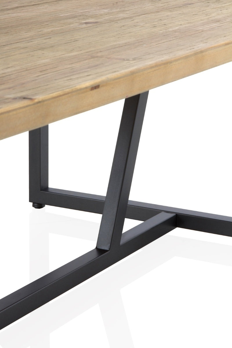 MESA CENTRO METALICA CON SOBRE DE MADERA