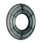 Espejo 70x8x70 Cristal/Mimbre Negro
