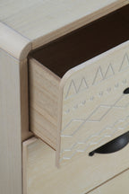 MESITA MADERA NATURAL 3 CAJONES PATAS METALICAS NEGRAS