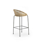 Taburete 50x54x96 Mimbre/Metal Natural/Negro