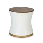 Mesa Auxiliar 60x60x60 Madera Natural/Blanco/Metal Dorado