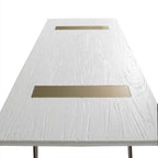 Banco 190x35x45 Madera Blanco/Metal Dorado