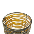 Mesa Auxiliar 40x40x56 Cristal/Metal Negro/Dorado