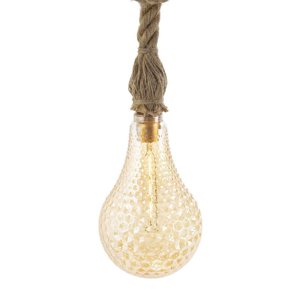 Lámpara de Techo 16x16x25/175 Cristal/Cuerda Natural