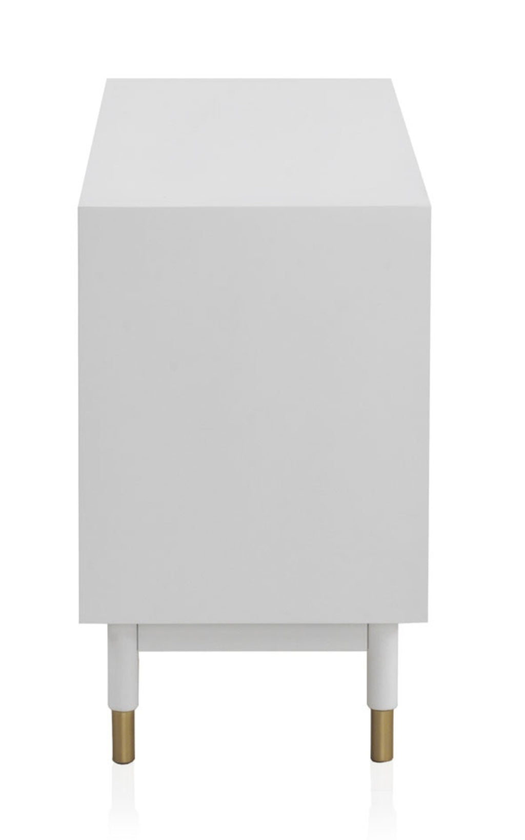 APARADOR 3 PUERTAS LACADO EN BLANCO CON FRONTIS DECORADO EN ORO