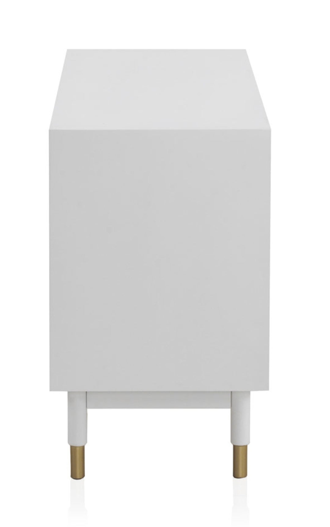 APARADOR 3 PUERTAS LACADO EN BLANCO CON FRONTIS DECORADO EN ORO