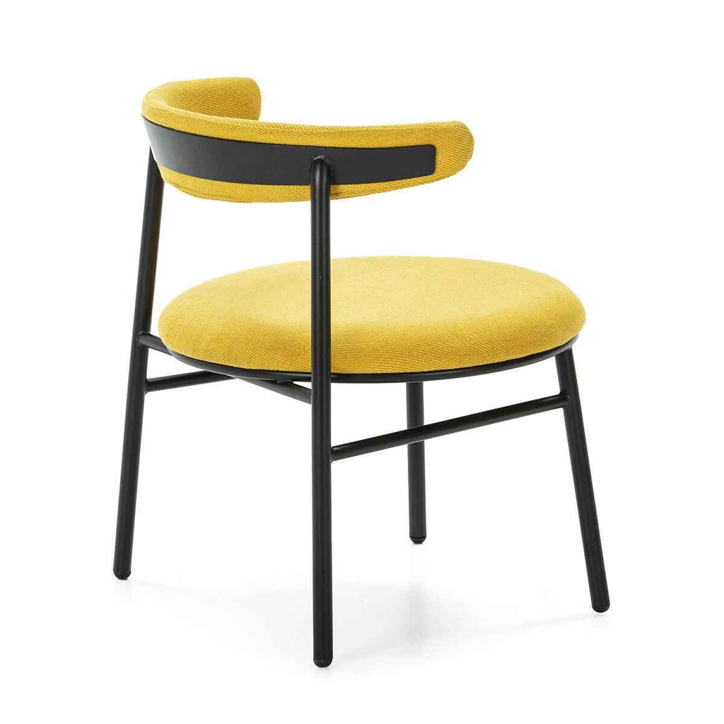 Silla 59x59x70 Metal Negro/Tela Amarillo
