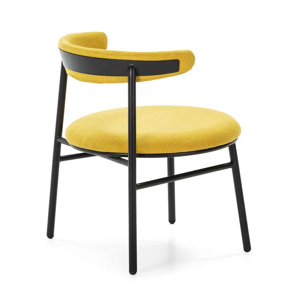 Silla 59x59x70 Metal Negro/Tela Amarillo