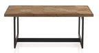 MESA CENTRO MADERA DE FRESNO CON PIE METALICO - (P30)