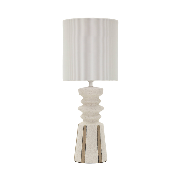 Llum de taula Tribal de ceràmica blanca Ø 22,5x57 cm