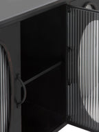 APARADOR CON ESTRUCTURA METAL, PUERTAS CON CRISTAL DE FORMA OVAL