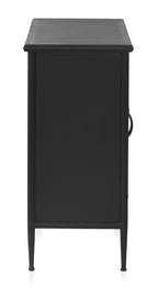 APARADOR CON ESTRUCTURA METAL, PUERTAS CON CRISTAL DE FORMA OVAL